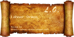 Lehner Ormos névjegykártya